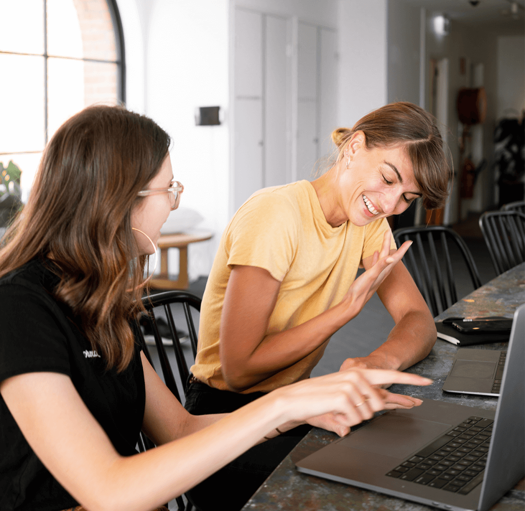 Two girls working in Digital Media